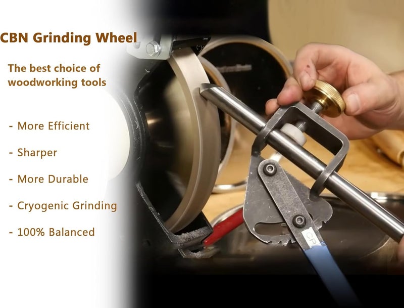 UF-SHARP 8 inch CBN Grinding Wheel 180 Grit, 8" Dia x 1" Wide x 5/8" Bore （Aluminum Body） for Sharpening High Speed Steel Tools、Woodturning Tools (8"x1") - Image 5